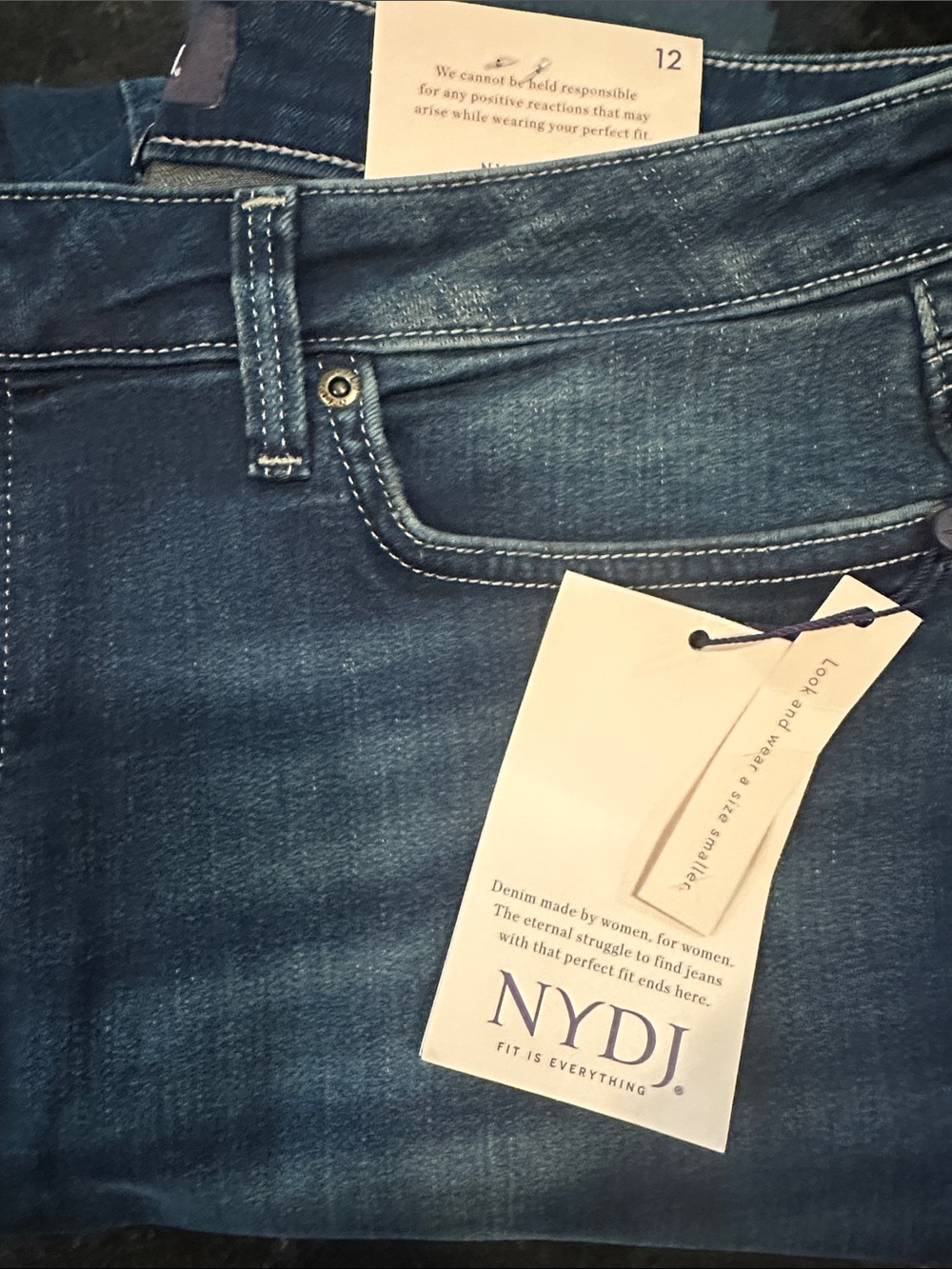 NYDJ Easy Fit Roll Cuff Dark Blue Wash Vitality Jeans